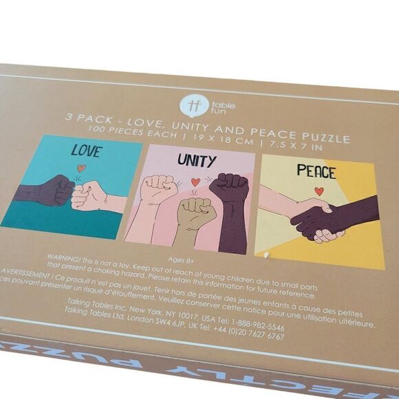 Table Fun Perfectly Puzzling 3 Pack Love, Unity & Peace Puzzles (3x100) - Picture 3 of 4